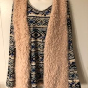 tan faux sherpa vest
